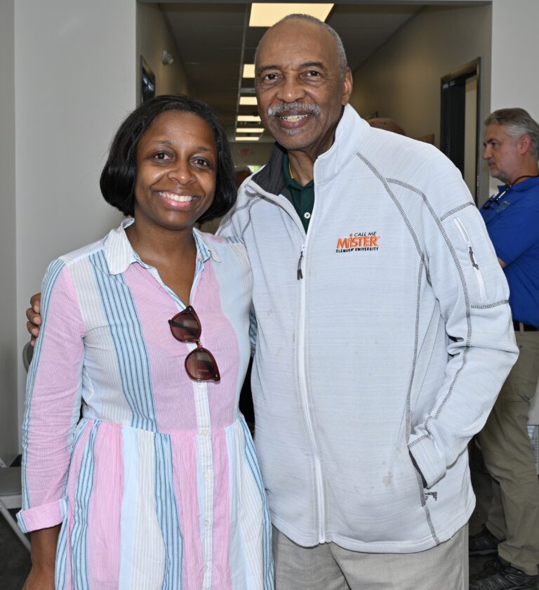 Sharmane Anderson, JD, Deputy Administrator for Clarendon County and Dr. Roy Jones, Executive Director of Clemson University Call Me MISTER program.